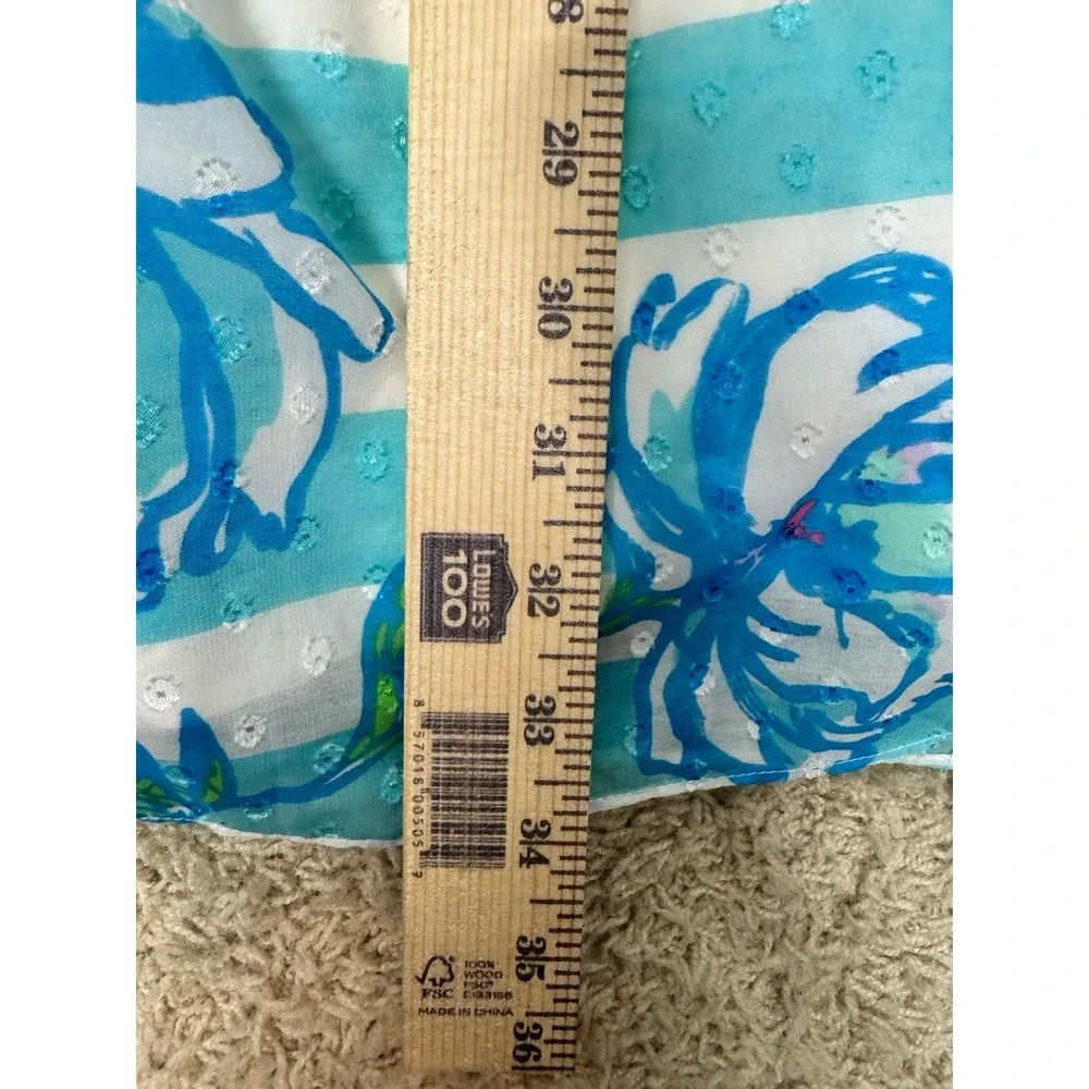 Lilly Pulitzer Roswell Dress Tossing the Line Shorely Blue Stripe Size 00 Resort - Picture 5 of 10